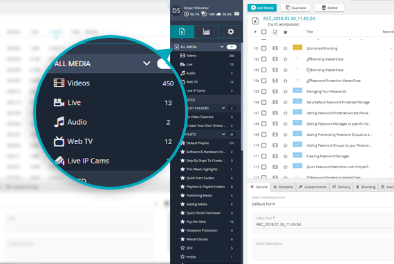 Create video library with baptism videos, church testimony videos