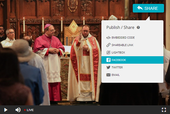 Live streaming player to embed on your church website