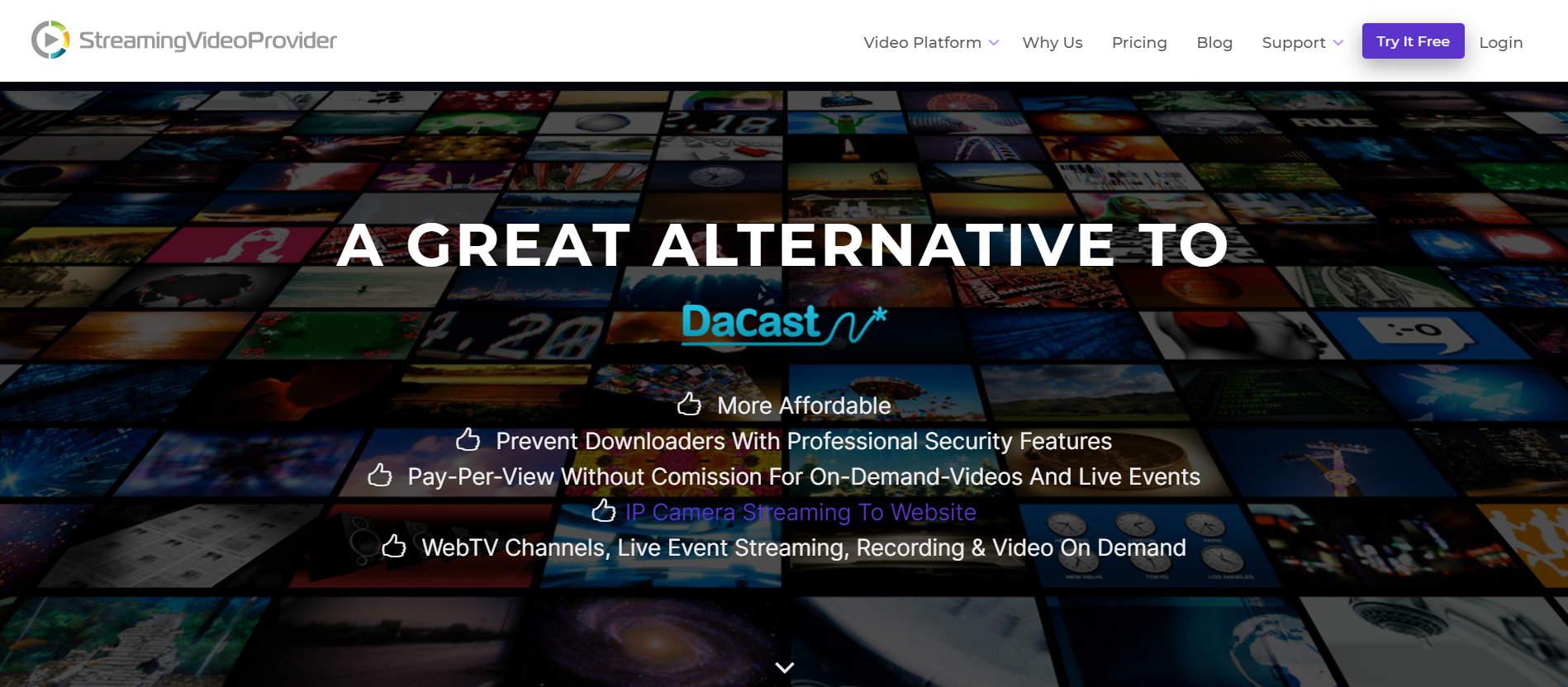 Alternative to Dacast | StreamingVideoProvider